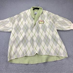 Friends x Culturefly Central Perk Argyle Open Cardigan Sweater  |  Size:  XL